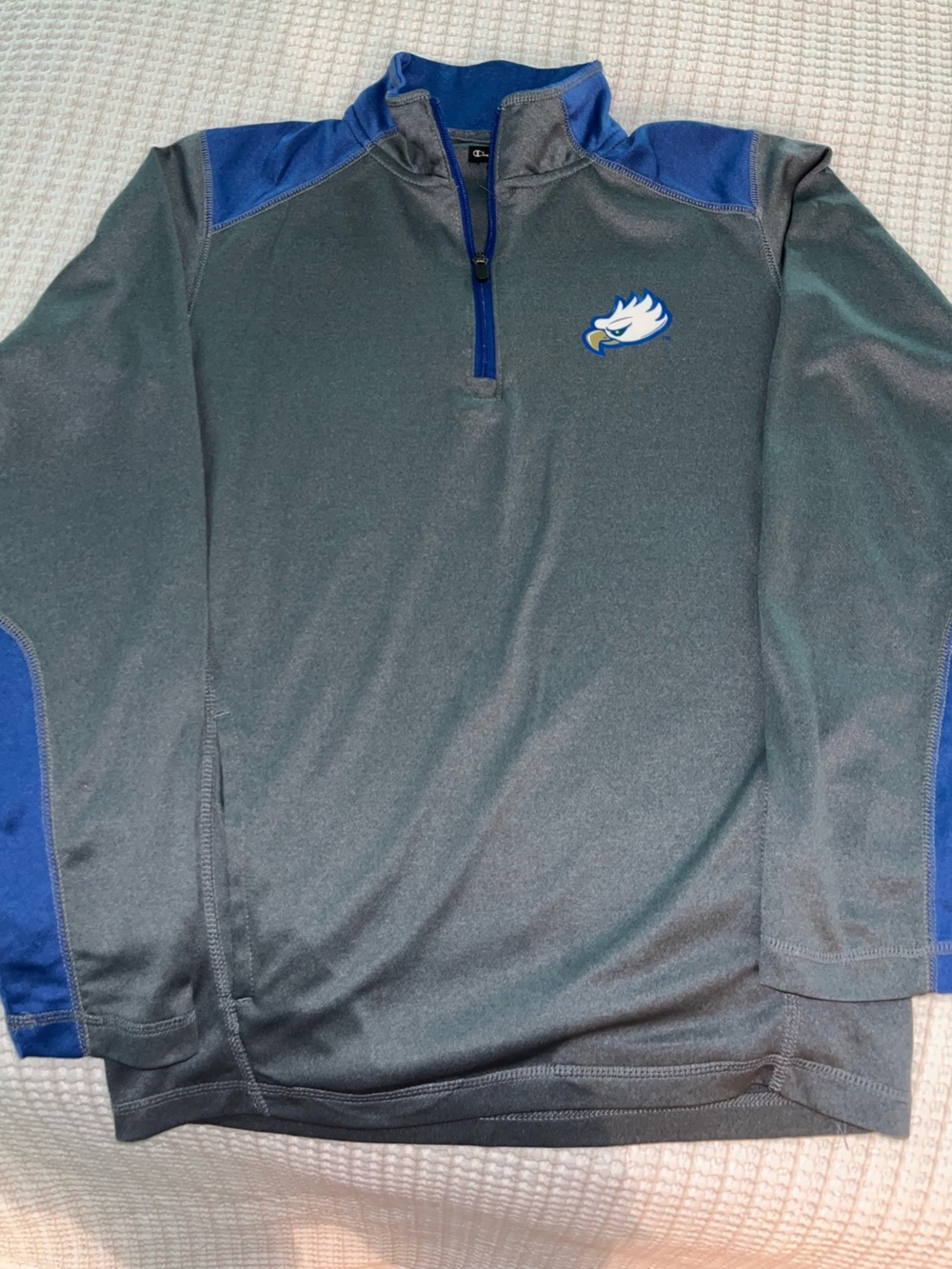 Champion Men's Gray and Blue Half-Zip Performance Pullover